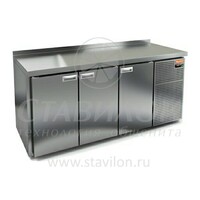 Стол холодильный GN с бортом GN 111 BR2 TN HICOLD  -2...+10°С   3 двери  нержавеющая сталь