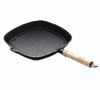 Сковорода-гриль 25х25 см   чугун  деревянная ручка  Luxstahl