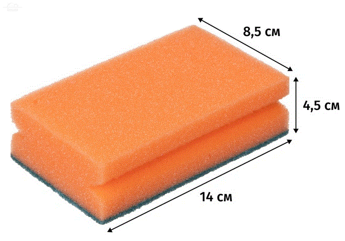 Губка для посуды МАКСИ 1 шт/уп 140х85х45 мм Donna-Bella Губка для посуды МАКСИ 1 шт/уп 140х85х45 мм Donna-Bella