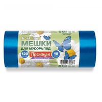 Пакет для мусора 120 л 70х110 см 40 мкм 10 шт/рул ПВД синий  Ромашка Пакет для мусора 120 л 70х110 см 40 мкм 10 шт/рул ПВД синий  Ромашка