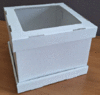 Короб  240х240х200 мм  С ОКНОМ для тортов картон белый