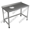 Стол для сбора отходов  с бортом  нерж сталь  отв 250 слева    1000х600х870