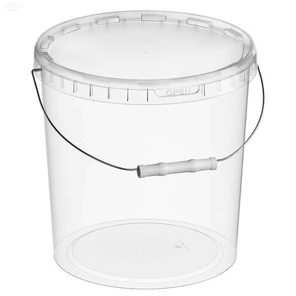 Ведро с крышкой 20 л D340 мм H334 мм Альянс Упак PP прозрачный Ведро с крышкой 20 л D340 мм H334 мм Альянс Упак PP прозрачный