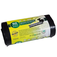 Пакет для мусора 60 л 20 мкм 60х74 см 20 шт/рул Супер профи Пакет для мусора 60 л 20 мкм 60х74 см 20 шт/рул Супер профи