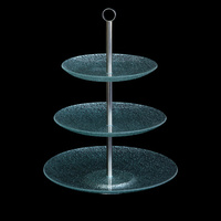 Этажерка 3-х ярусная D21/25/30 см H38 см  стекло  KL