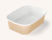 Контейнер CASE BOWL 170/150х120/100х51 мм  660 мл крафт / белый OSQ 