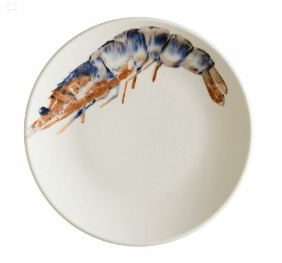 Тарелка 21 см Аквелис лобстер Bonna 79389 фарфор белый с рисунком Тарелка 21 см Аквелис лобстер Bonna 79389 фарфор белый с рисунком