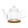 Чайник 350 мл с пружинкой-фильтром, пробковой подставкой Подснежник  стекло прозрачный