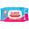 Салфетки влажные 120 шт., LAIMA "Antibacterial" с пластиковым клапаном