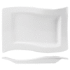 Блюдо прямоугольное 27x18 см Волна  KunstWerk фарфор белый