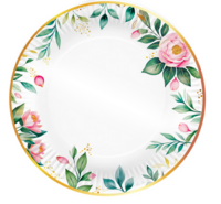 Тарелка бумажная D230 мм набор 10 штук Романтика