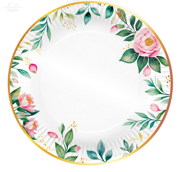 Тарелка бумажная D230 мм набор 10 штук Романтика Тарелка бумажная D230 мм набор 10 штук Романтика