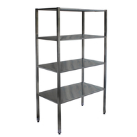 Стеллаж с полками  4 полки  нержавеющая сталь  уголок нержавеющая сталь    1200х500х1800