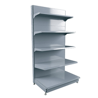 Стеллаж торговый пристенный СД125 РУСЬ 1250 СД  стойка 2100, 2 полки по 600, боковина 800  RAL9007