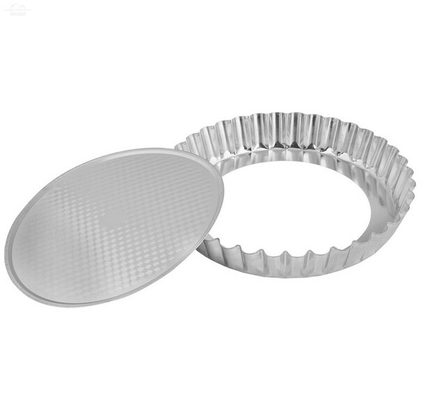 Форма для выпечки D27,9/24,7 см Н4,6 cм съемное рифленое дно пищевая жесть Форма для выпечки D27,9/24,7 см Н4,6 cм съемное рифленое дно пищевая жесть