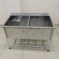 Ванна моечная 2 секц с бортом УВМБ-2-12070-УОРО  без эксплуатации УЦЕНКА  каркас оцинкованная сталь  550х550х350