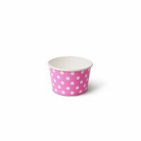 Контейнер-Креманка 125 мл D-75 мм для мороженого бумага розовая в белый горох Complement