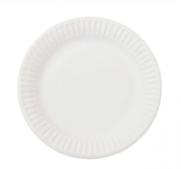 Тарелка бумажная D230 мм столовая мелованная  белый