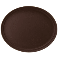 Поднос прорезиненный овальный 73,5х60 см коричневый ProHotel