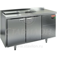 Стол для салатов 600 с бортом SL1-11SN (1/3) HICOLD  +2...+10°С   2 двери  нержавеющая сталь