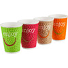 Стакан бумажный 200/250  мл D80 мм  Impresso, Enjoy дизайн двухслойный