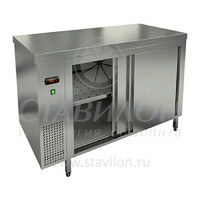 Стол тепловой островной GN TS 14 GN O HICOLD  до +65°С   2 двери-купе  нержавеющая сталь