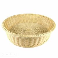 Корзина для хлеба круглая d35 см. h10 см. бежевая полиротанг MGprof