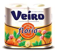 Бумага туалетная 2 слоя 4 рул/уп аромат Цветущий апельсин Floria дизайн  VEIRO