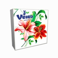 Салфетки 33х33 см 3 слоя 20 шт/уп с рисунком  Лилия VEIRO