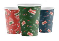 Стакан бумажный 250 мл D80 мм НГ Подарки ассорти