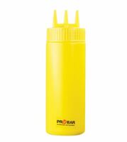 Емкость для соусов 350 мл с тремя носиками пластик желтый ProHotel