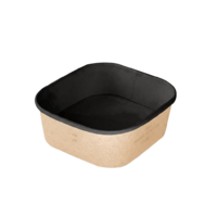 Контейнер SMART BOWL 145/124х145/124х51 мм 690 мл крафт / черный OSQ Контейнер SMART BOWL 145/124х145/124х51 мм 690 мл крафт / черный OSQ