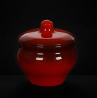 Горшок для запекания 350 мл с крышкой красный Мечта хозяйки Борисовская керамика