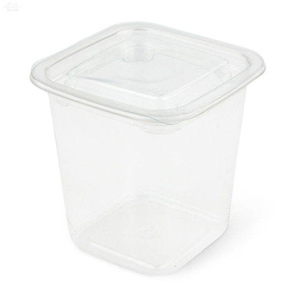 Контейнер прямоугольный 400 мл 93х93х92 мм КВАДРАТ прозрачный Контейнер прямоугольный 400 мл 93х93х92 мм КВАДРАТ прозрачный