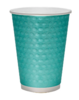 Стакан бумажный 300-350 мл D90 мм 2-х слойный гофрированный Bubble пастель бирюзовый