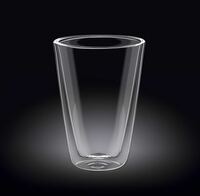 Кружка 400 мл без ручки двойные стенки Wilmax термостойкое стекло прозрачный