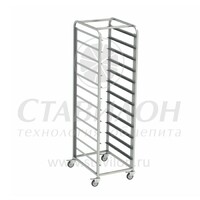 Тележка-шпилька для подносов ТСГ 420/480/1900 ТНН 355х470 мм АСС  10 ур  нерж сталь