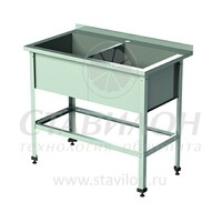 Ванна моечная 2 секц с бортом ВМТ-О 1000/600 ТНН сварная   оцинк сталь  445х455х300