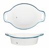 Блюдо овальное 25х26см H 5,5см 800 мл  Bakery- Fusion P.L. фарфор белый с синим краем