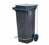 Контейнер для мусора 120 л с крышкой на колесах с педалью черный