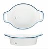 Блюдо овальное 33,2х21 см,H6 см 1300 мл с ручками Bakery- Fusion P.L. фарфор белый с синим краем