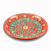 Блюдо круглое 31 см ляган красный Риштанская керамика