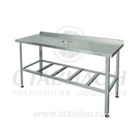 Стол производственный для сбора отходов СРТ-СО 1000/600/870 ТНН с бортом АСС   решетка  оцинкованная сталь