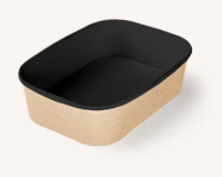 Контейнер CASE BOWL 170/150х120/100х51 мм 660 мл черный / крафт OSQ Контейнер CASE BOWL 170/150х120/100х51 мм 660 мл черный / крафт OSQ