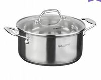 Кастрюля 5,2 л D20 см нерж.сталь со стекл. крышкой индукция Ника  Катунь