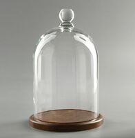 Крышка купол (клош) стеклян. на подставке 27х15 см Родрик коричневый