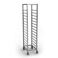 Тележка-шпилька для гастроемкостей  GN1/1  16 ур  085 мм между ур  нержавеющая сталь  372х540х1600