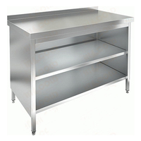 Стол тумба без дверей  с бортом      нержавеющая сталь  1100х600х870