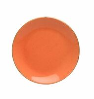 Тарелка мелкая 24 см  без полей ORANGE  Porland фарфор оранжевый