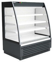 Горка холодильная CRYSPI SOLO SML 1250 Д LED (с боковинами, с выпаривателем, 9005 черная)